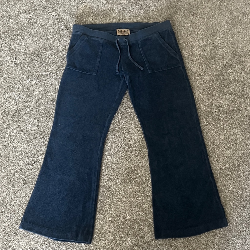 Juicy Couture Blue Terrycloth Drawstring Pants